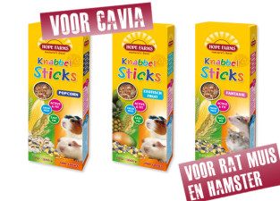 Nieuw! Hope Farms KnabbelSticks rat, muis & hamster