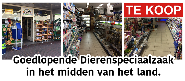 Te koop: Goedlopende Dierenspeciaalzaak in het midden van het land.